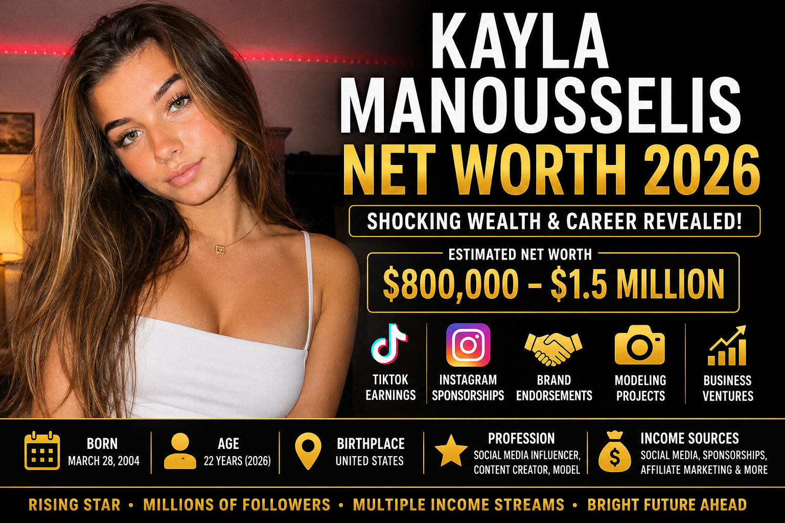 Kayla Manousselis Net Worth 2026: 